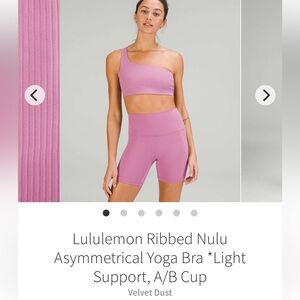 Lululemon ribbed nulu asymmetrical bra a/b cup size 4 velvet dust